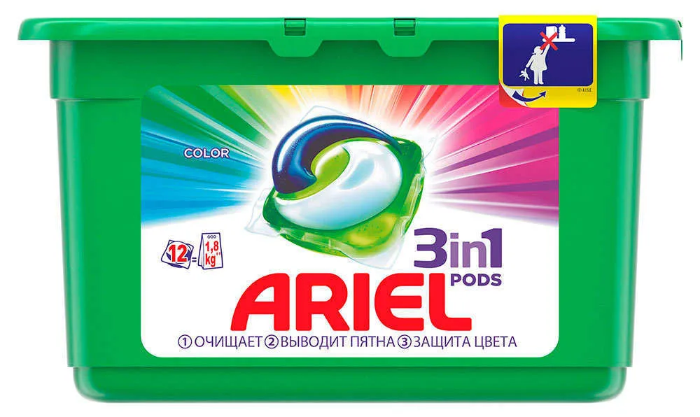 Капсулы для стирки автомат «Color» Ariel Pods, 12 шт