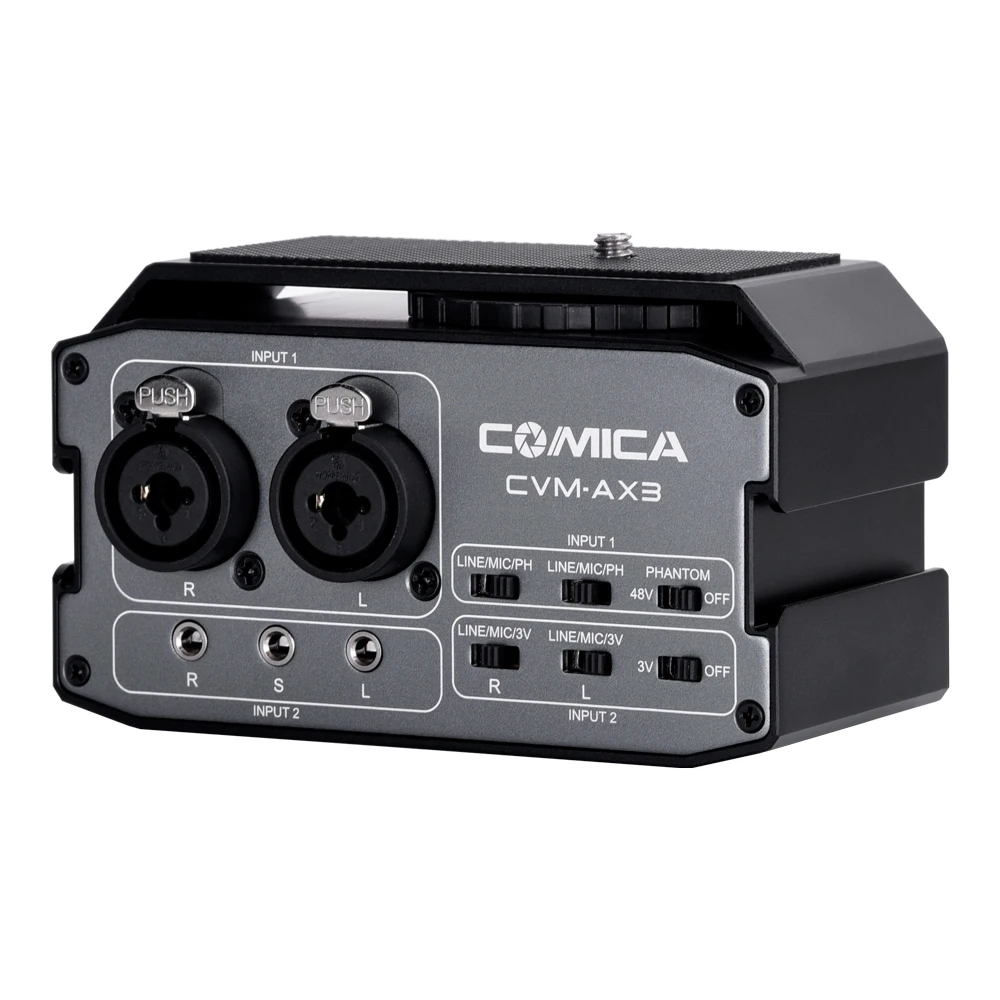 Comica AX3 XLR CVM-AX3 Audio Mixer Adapter Preamplifier Dual XLR/3.5mm/6.35mm Port for Canon Nikon DSLR Camera Camcorder | Электроника