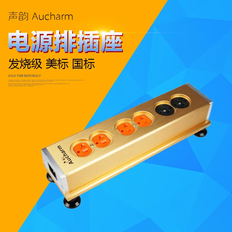 HIFI gold-plated phosphor copper US standard power Distributor 6 seats Power supply array socket /With voltage display | Электроника