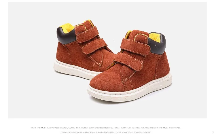 BOUSSAC Fashion High Children Shoes Boys Girls Genuine Leather Sneakers Student Baby Breathable Single Shoes Kids Flats