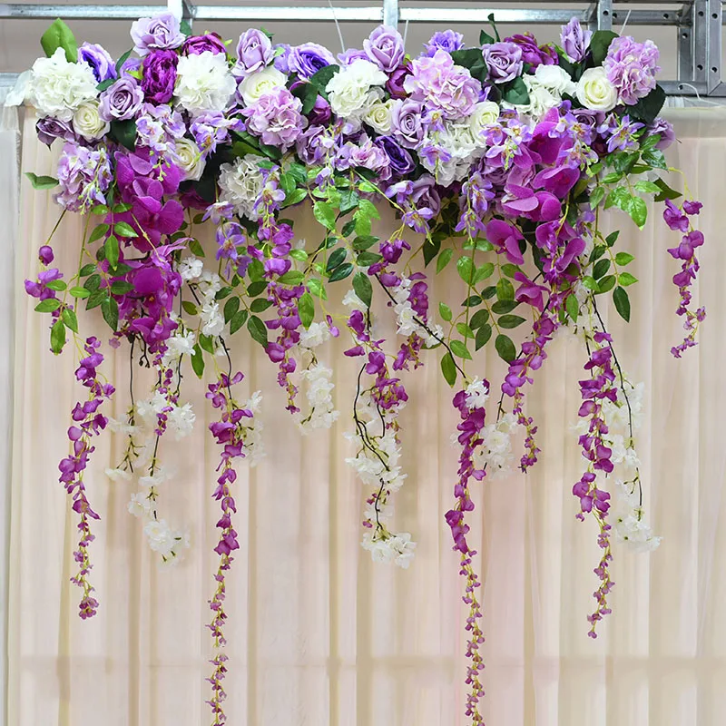 Arreglo de flores artificiales FONDO DE BODA arco Decoration de pared de flores DIY boda camino de dirección boda