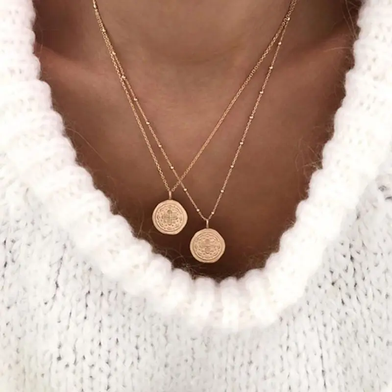 

Fashion statement necklace multilayer necklace with zinc alloy for women stainless steel necklace jewelry accessories wholesale