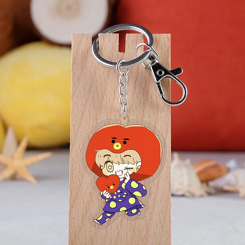 

Star double-sided transparent cartoon animated character keychain