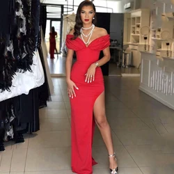 Thinyfull Sexy Prom Dresses Off the Shoulder High Split Evening Dress Saudi Arabia Mermaid Night Cocktail Party Gowns Plus Size