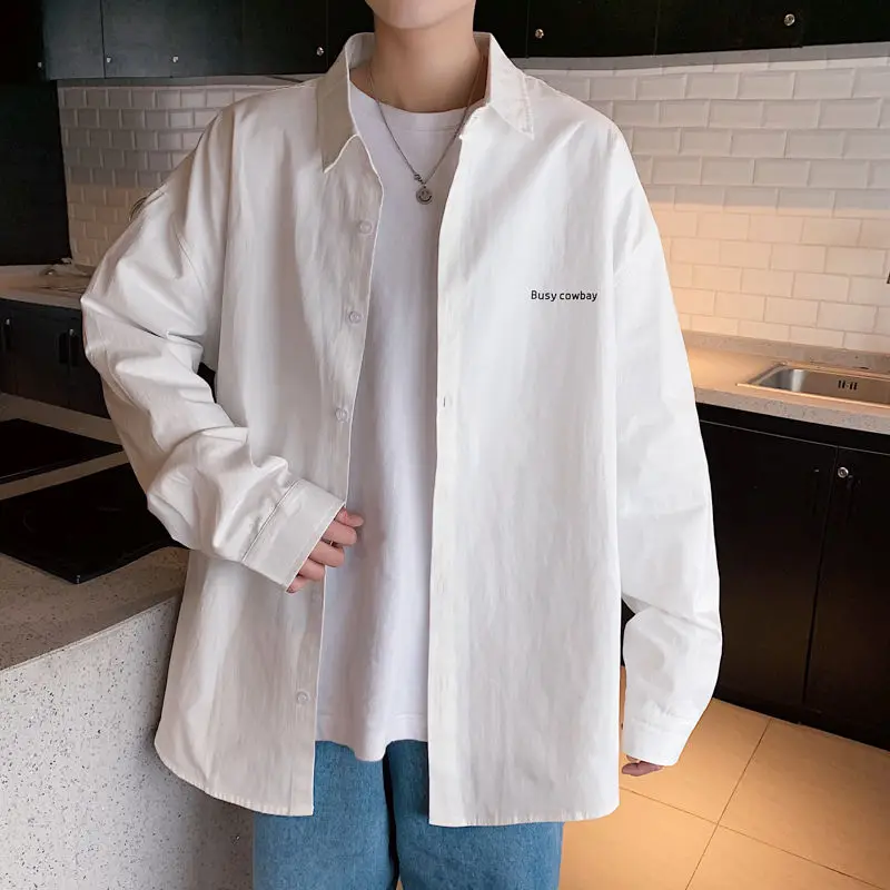 

Men's long-sleeved shirt 2020 spring and summer new embroidery wild shirt young personality fashion trend men's clothing