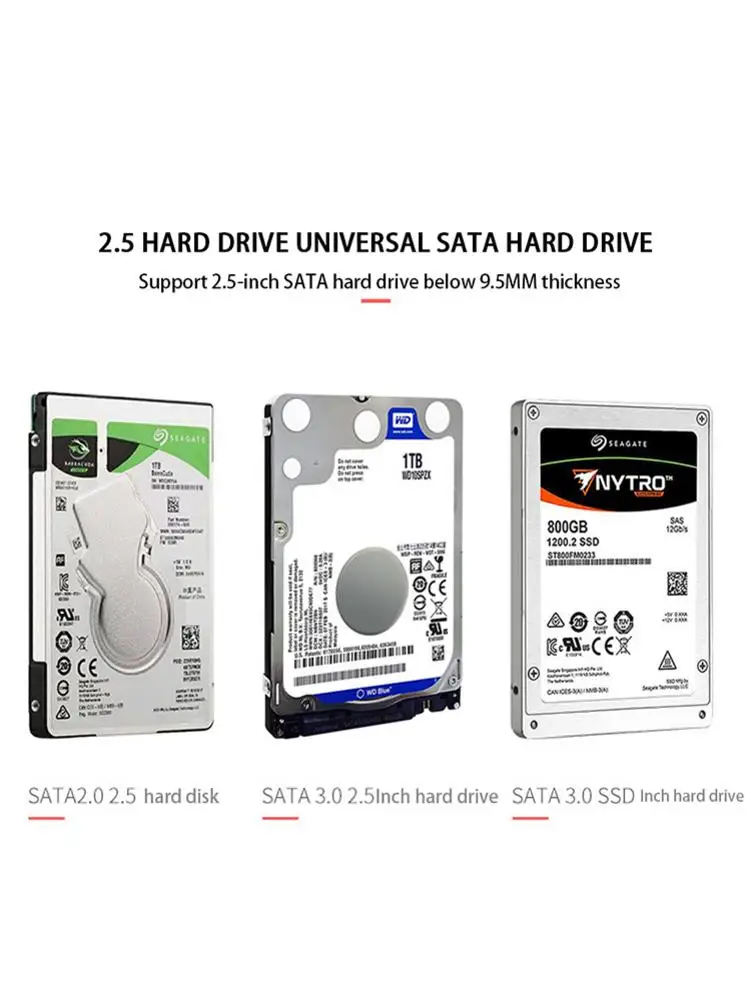 2.5in жесткого диска SATA HDD корпус серийный чехол для корпуса жесткого диска 5 Гбит/SATA к USB3.0 жесткого диска SATA адаптер жесткого диск для WIndows, Mac OS