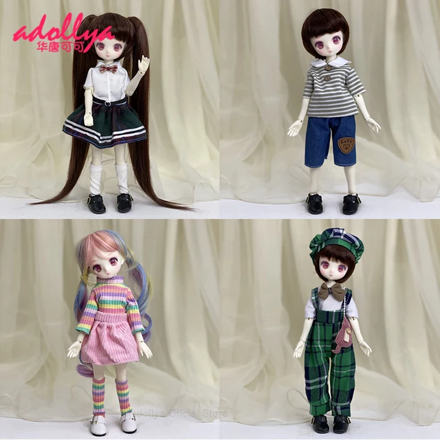 Adollya BJD Doll Accessories Fashion 1/6 Clothes for Doll Tops Bottoms Headwear Socks Clothes Suit Suitable for 1/6 Doll 1
