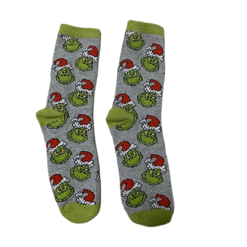 Grinch Socks Men's Gift Funny Socks Personalized Movie Anime Unisex Socks Hiphop Basketball Sports Socks
