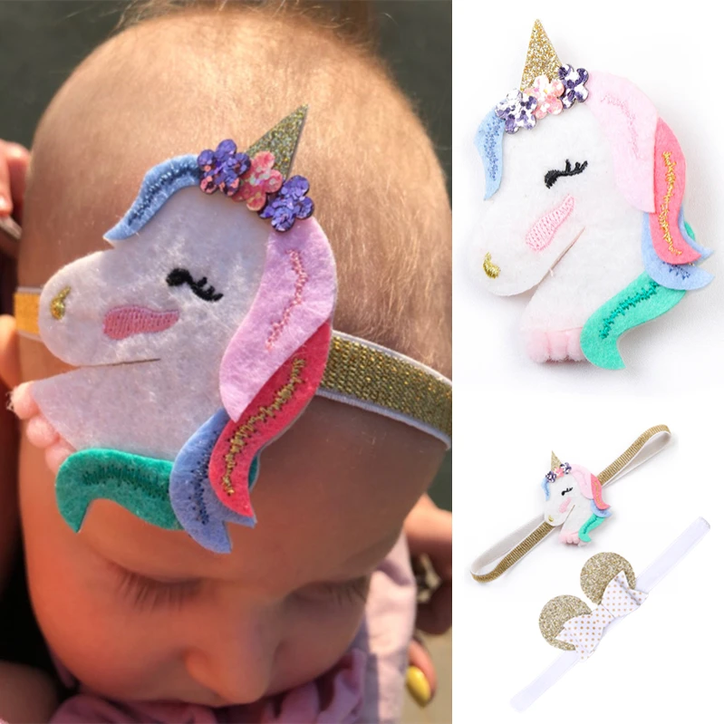 Новинка единорог Радуга заколки для волос маленьких девочек мультяшная повязка