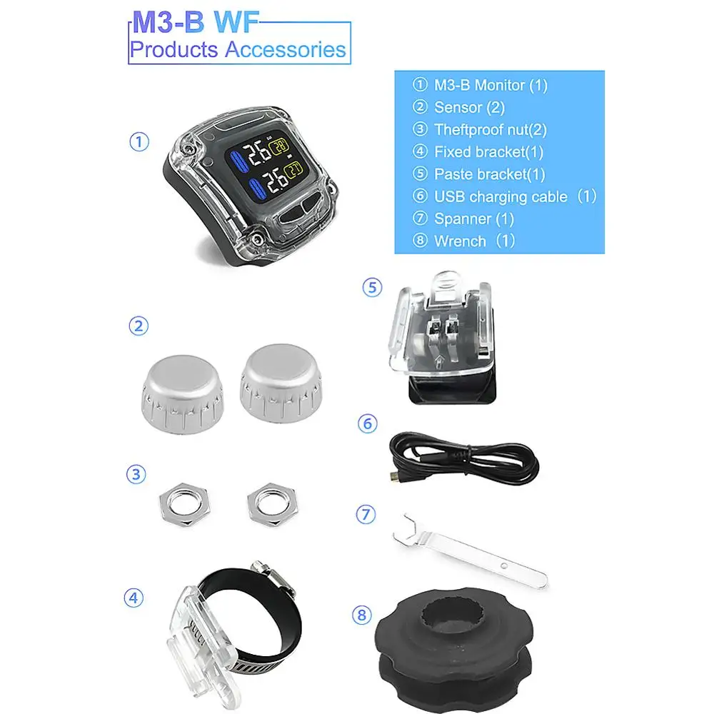 Система контроля давления в шинах мотоцикла TPMS экономия масла предсказание утечки мощность стойкость 2 беспроводные датчики давления в шинах