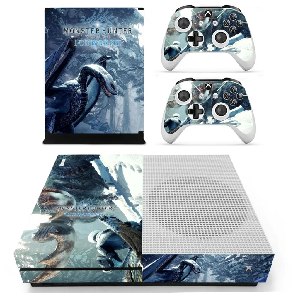 Monster Hunter World Skin Sticker Decal For Microsoft Xbox One S Console and 2 Controllers For Xbox One S Skin Sticker Vinyl