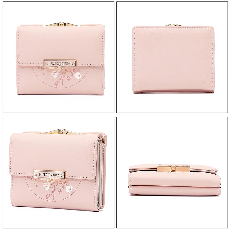 Brand New Fashion Women Wallet Small Wallets Short Design Simple Fresh Coin  Purse Three Fold Multi-function Purse Card Holder