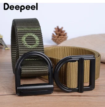

Deepeel 3.8*120cm Nylon Canvas Belt Outdoor Weaving Tactical Belt Mountaineering Leisure Versatile Men's Belt Jeans Decoration