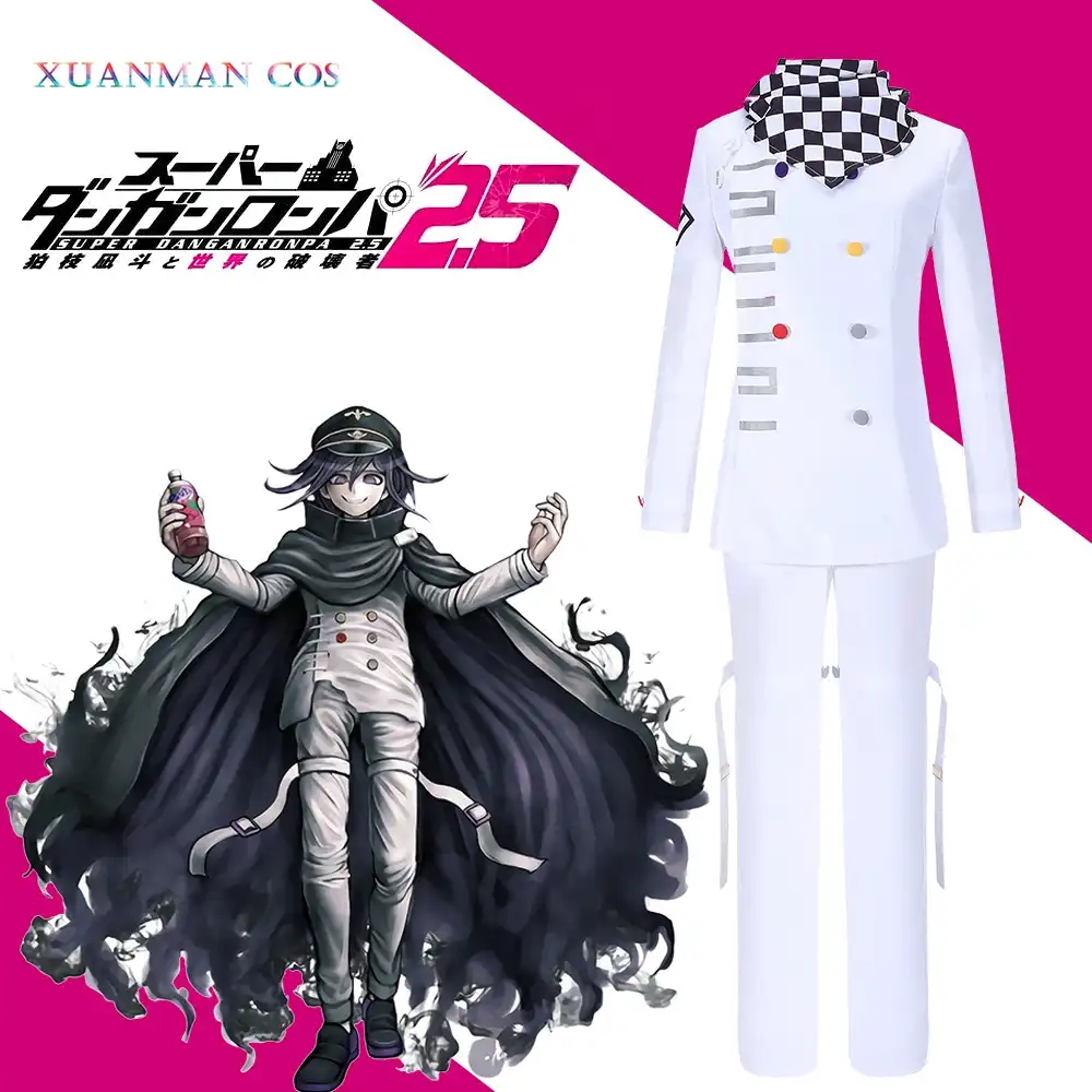 Danganronpa V3 Kokichi Ouma Cosplay White Uniform Halloween Fancy Outfit Pants Full Set Costume With Scarf Anime Costumes Aliexpress