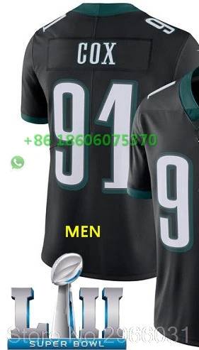 For men Супер патч A+++ Качественная мужская футболка для взрослых 86 Zach Ertz 91 fletcher cox 11 carson wentz 9 Nick Foles bowl Philadelphia - Цвет: For men