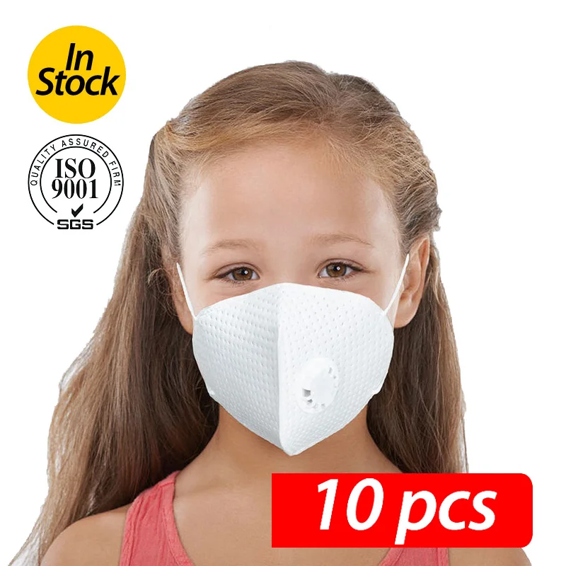 

10PCS N95 Mask For Children With Breathing Valve Professional Children's Mask Children's N95 Mask Boy and Girl Mask Anti-viral