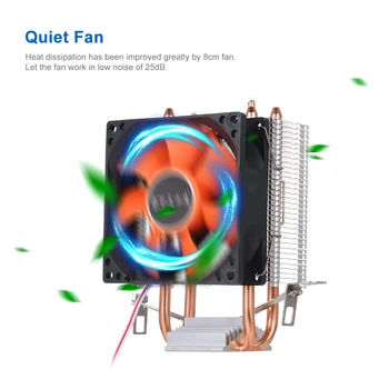 

Hydraulic CPU Cooler Heatpipe Fans Quiet Heatsink Radiator for Intel Core AMD Sempron Platform Two Fine Copper Heat Pipes