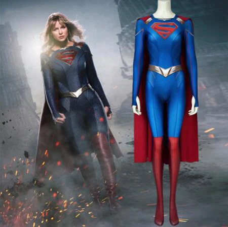 3D Супергерл сезон 5 костюм Kara Zor-El Danvers Косплей Суперженщина комбинезон костюмы на Хэллоуин для Womloak Синий боди