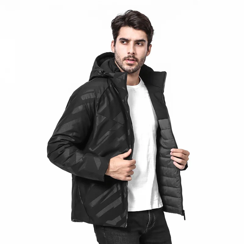 L-4XL, новинка, мужская двусторонняя куртка на белом утином пуху, новое зимнее мужское Двустороннее пальто, теплое пуховое пальто с капюшоном, Мужское пальто