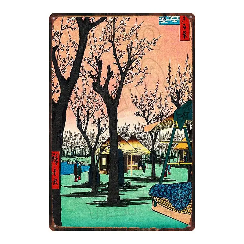 Суши еда Япония путешествия плакат Ukiyo-e металлическая жестяная вывеска настенный Бар Ресторан домашний магазин Декор Путешествия Сувенир 30X20 см DU-6096A