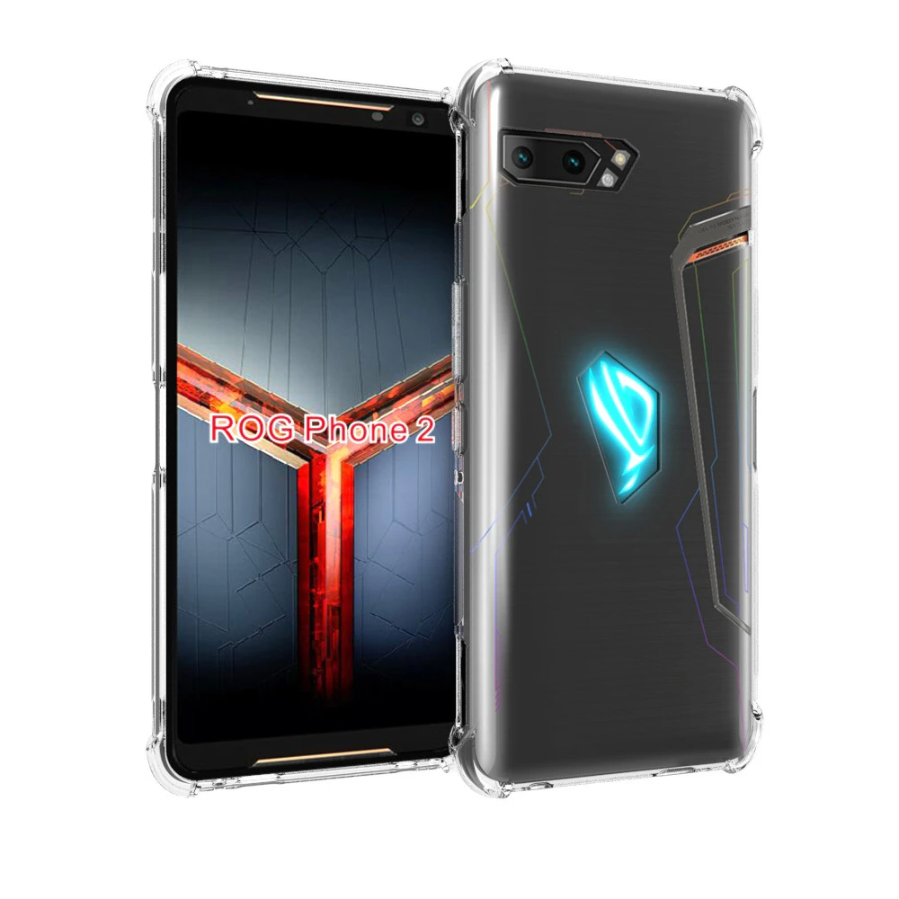 Rog Phone 2 Чехол Подушка безопасности противоударный мягкий ТПУ чехол для Asus ZS660KL ROG Phone II 2 прозрачный силиконовый чехол 6,59"