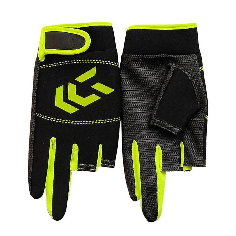 Водонепроницаемые спортивные перчатки мужские перчатки для рыбалки на открытом воздухе Нескользящие рыболовные защитные перчатки с тремя пальцами - Color: Green