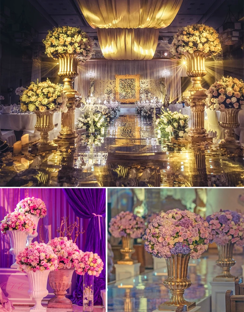 JAROWN Artificial Rose Hydrangea Flower Ball Simulation Plant Wedding Table Centerpiece Decoration Flower Half Ball Add Stand Set Stage Road Lead Props 1) (6)