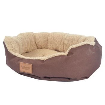 

KIMPETS Home For Cats Pet Nest Pad Printed Canvas Round Cat Litter Kennel Goods For Pet Brown M Code
