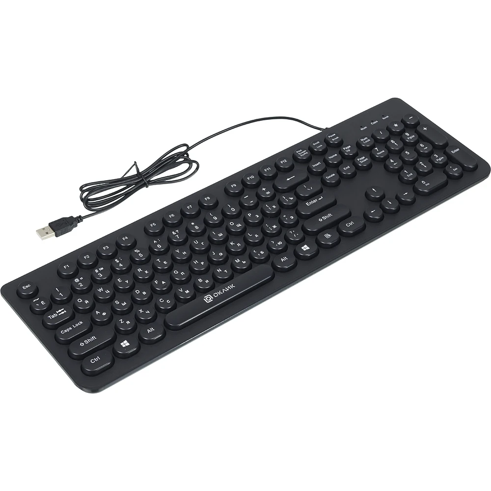 Клавиатура Oklick 400MR черный USB slim Multimedia