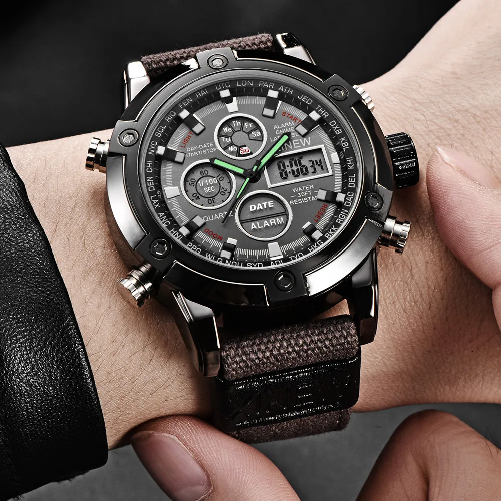 Orologio digitale da uomo impermeabile doppio Display grande orologio a Led  per uomo sport Casual orologi da polso in acciaio|Digital Watches| -  AliExpress