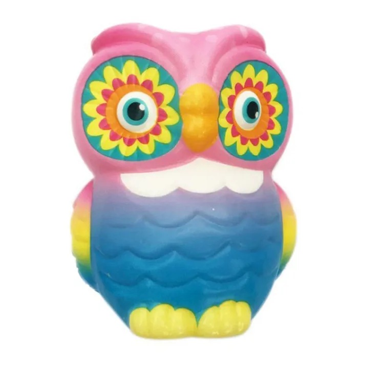 4 шт./компл. Мини Kawaii Сова антистресс игрушки дивотных, из мягкой PU искусственной кожи, игрушка для снятия стресса в медленно поднимающийся красочный подарок для девочек и украшением на высоком каблуке 11 см