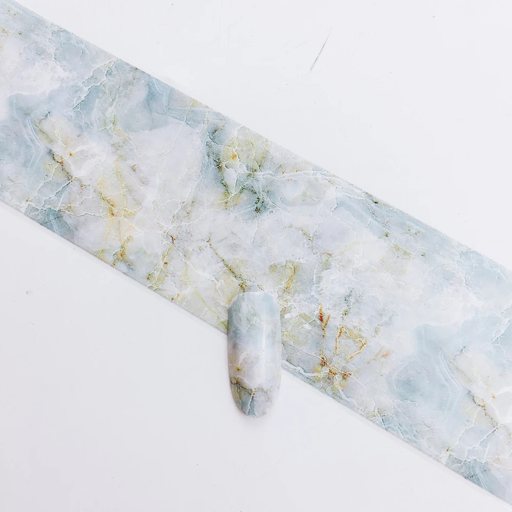 Light blue marble 1 шт красочный ультра-тонкий узор в виде раковины мраморная Звездная бумага полное покрытие наклейки для ногтей Дизайн ногтей DIY маникюрные украшения - Цвет: Light blue marble
