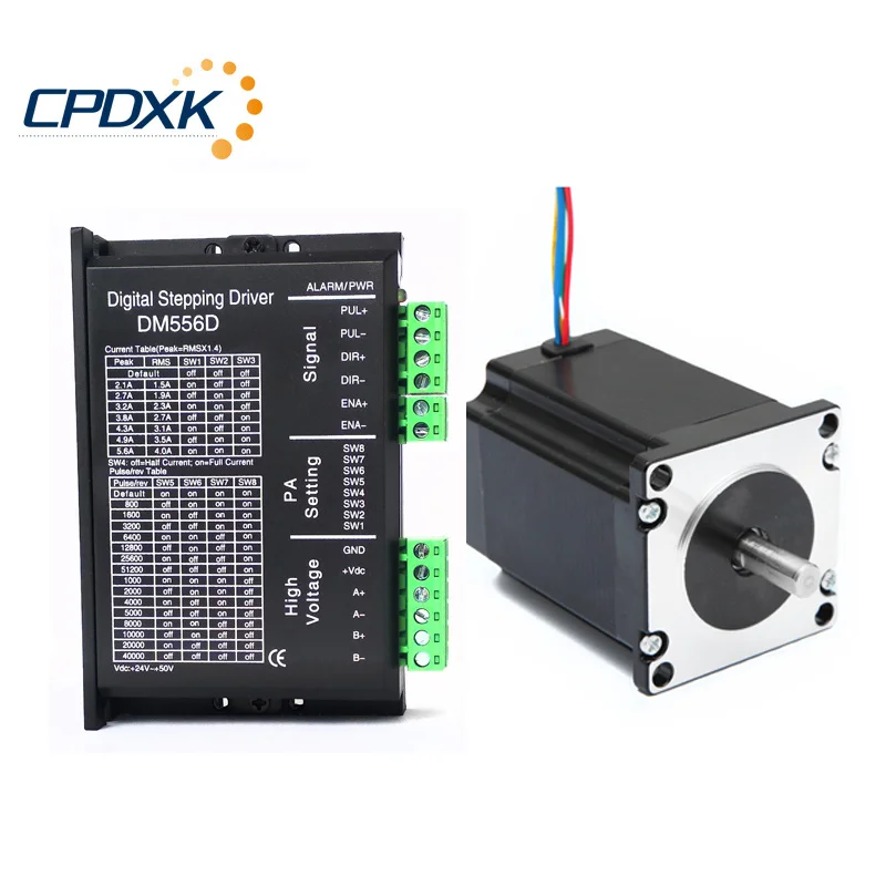 

Stepper motor NEMA23 76mm 2N.m torque 3.0A with stepper motor driver DM556D for CNC Router Engraving Machine Cutting