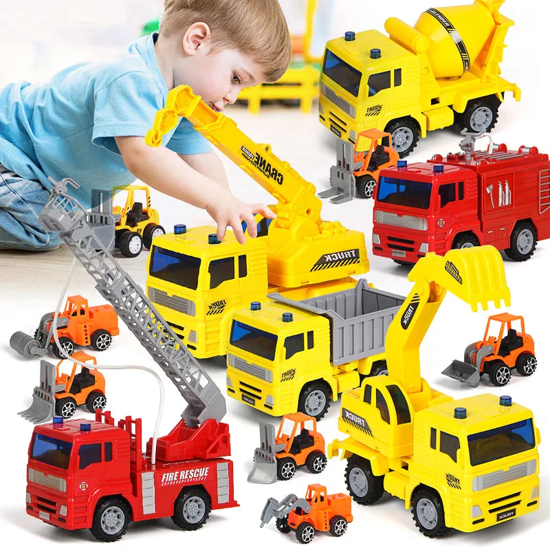 

Large Size Inertia Engineering Vehicle Crane Set Stir Excavator Toy Dump Truck Inertia Car Boy CHILDREN'S Toy