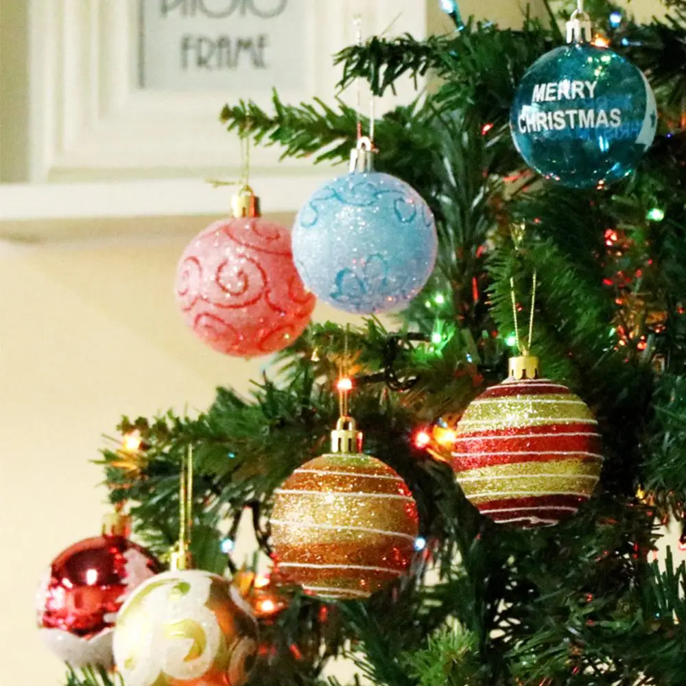 24 шт./лот, цвет 6 см/2,4 дюйма, украшение для рождественской елки, шар, украшения, блестящий шар для украшения дома, украшение для бара и вечеринки