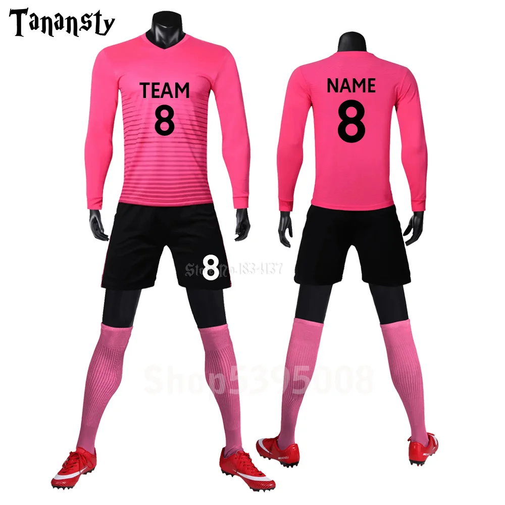 Soccer Jerseys Long Sleeve Men Custom Football Jerseys Soccer Uniforms Youth Adult Football Set Long Soccer Jersey