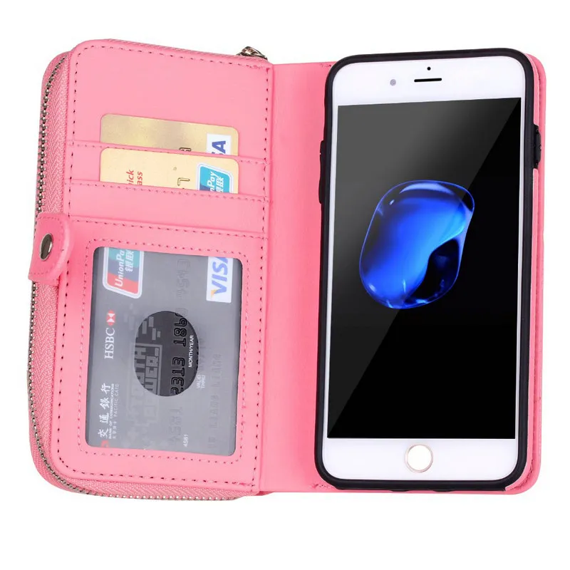 YXAYN съемный кожаный чехол кошелек на молнии для iPhone12 Mini 11 Pro Max XS MAX XR 7 8 Plus