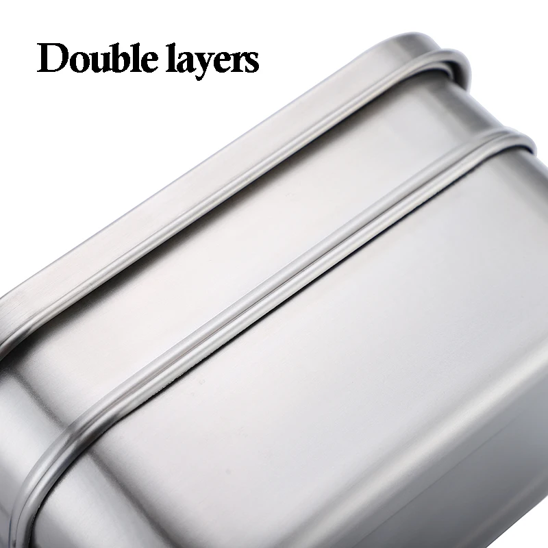 Ланч Bento Box 304 контейнер для еды из нержавеющей стали двухслойный ...