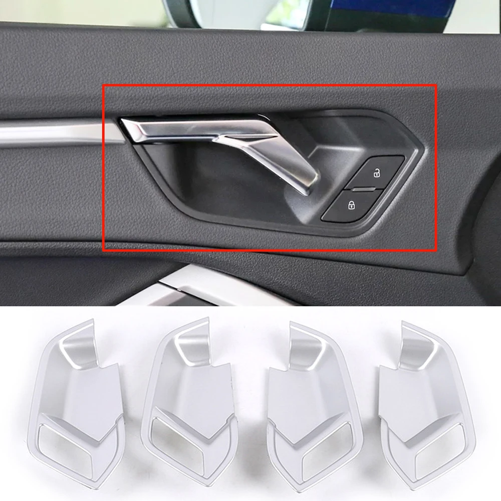 For Audi Q3 2019 2020 ABS Matte Silver Accessories LHD Car Inner Door Bowl Protector Frame Cover Trims Styling | Автомобили и