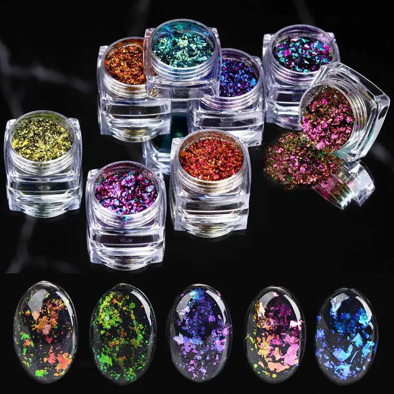 1Box Chameleon Flakes Irregular Foil Resin Filling Glitter Powder DIY Epoxy Mold Filler Nail Art Decoration Jewelry Making |