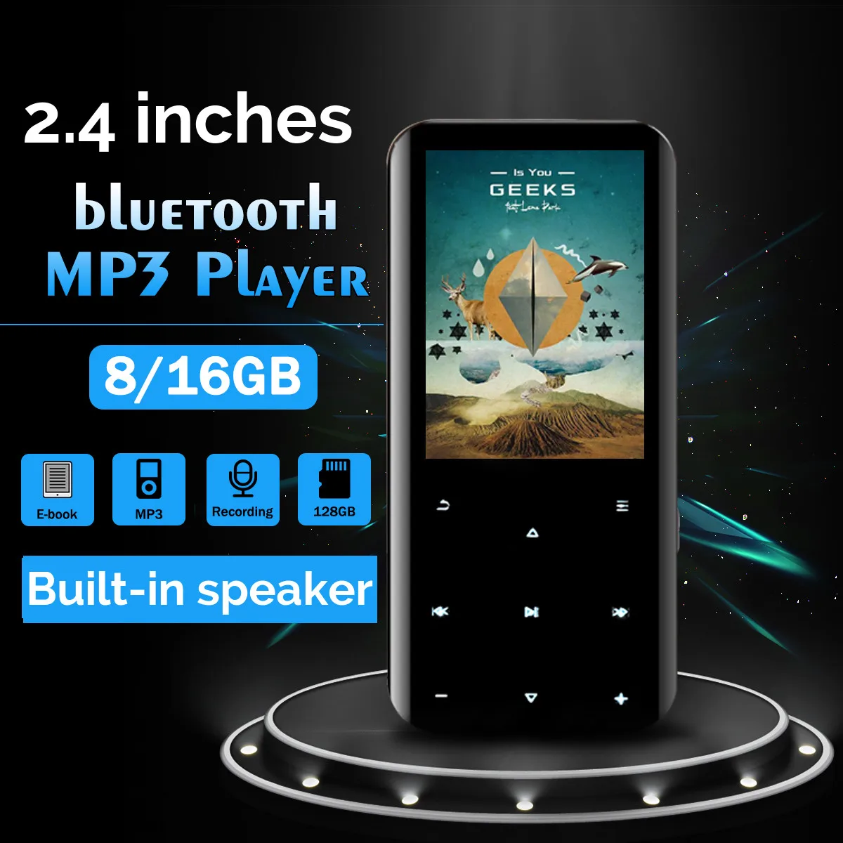 

Built-in Speaker 8GB 16GB MP3 Players Support 128GB TF Card bluetooth Touch Screen FM Radio Recorder Video HiFi Music Player