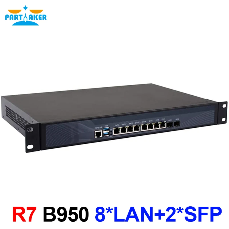 

Partaker R7 Firewall 1U Rackmount Network Security Appliance Intel Pentium B950 with 8*Intel I-211 Gigabit ethernet ports 2 SFP