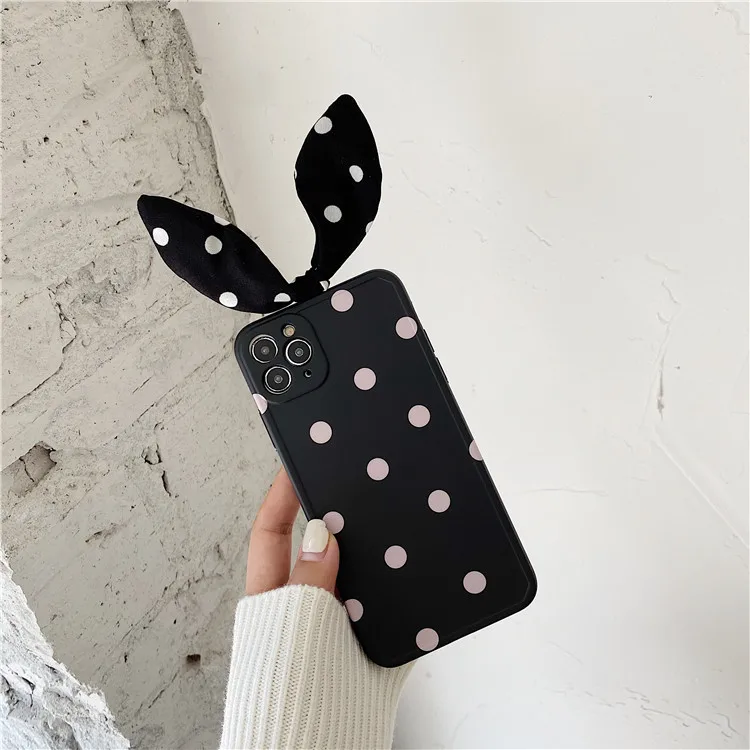 Cute Art Bowknot Wave Point Korean Soft Silicone Phone Case For iPhone 12 Mini