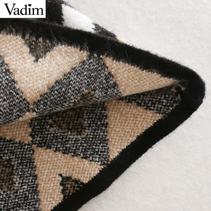 Женское элегантное платье vadim argyle трикотажная юбка с геометрическим узором и эластичной резинкой на талии, Женская Повседневная модная юбка BA791