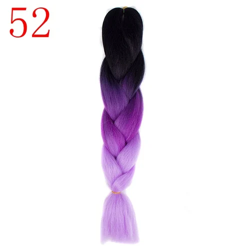 52 24inch Jumbo Braids Long Ombre Jumbo Synthetic Braiding Hair Crochet Blonde Pink Blue Grey Hair Extensions African Viscera - Цвет: 52