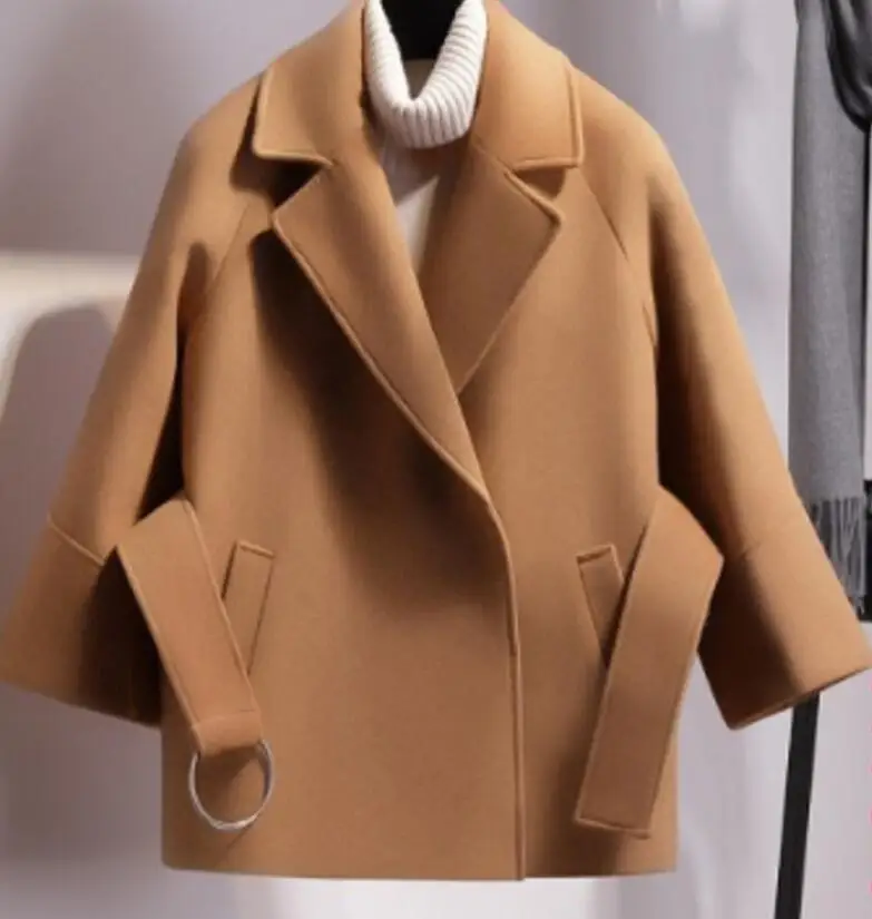 

2019 Faux Cashmere Wool Blends Female Coats Womens Windbreakers Jackets Autumn COAT Women Parka Long Cape Manteau Cloak