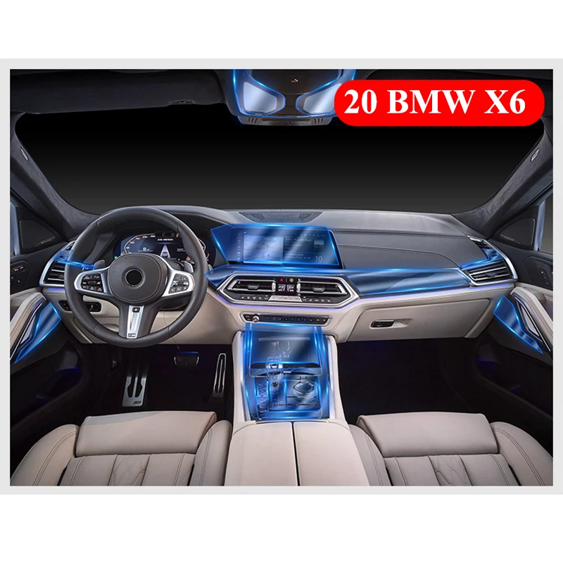 

For BMW X6 2020 TPU Scratch-Resistant Anti Fingerprint Car Dashboard Navigation Screen Protective Elastic Tough Film Sticker