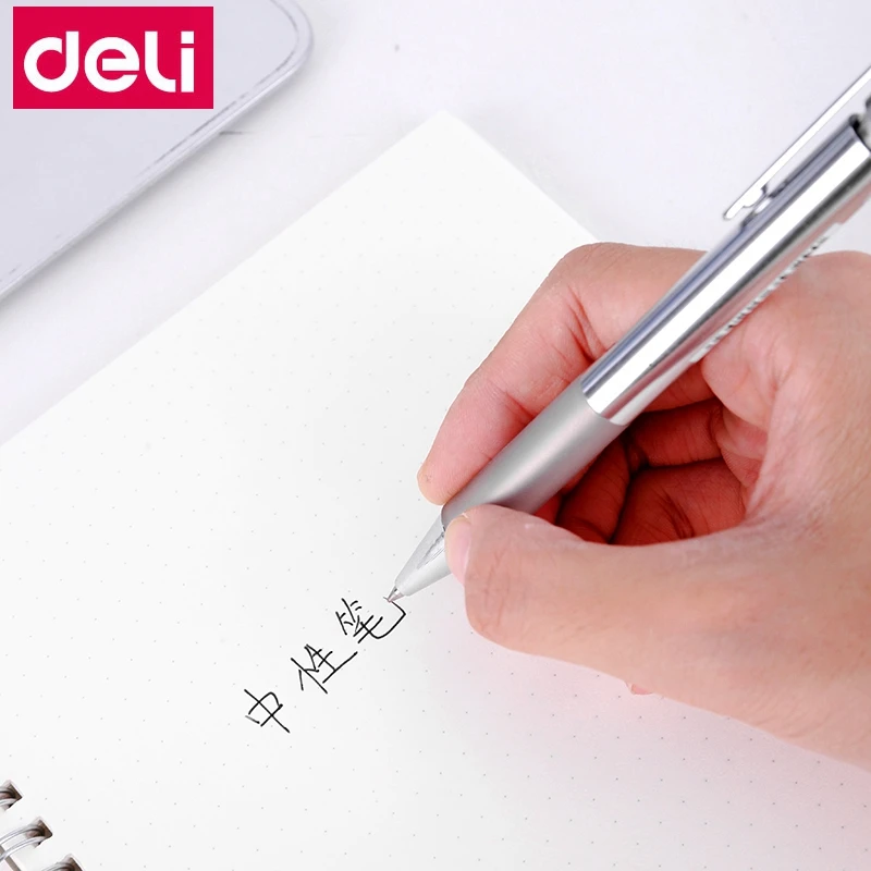 4 шт./партия Deli A110 presss гелевая ручка quick-dring 0,5 мм роликовая шариковая ручка гелевая чернильная ручка черная заправляемая ручка для студентов письменная ручка для экзамена письма