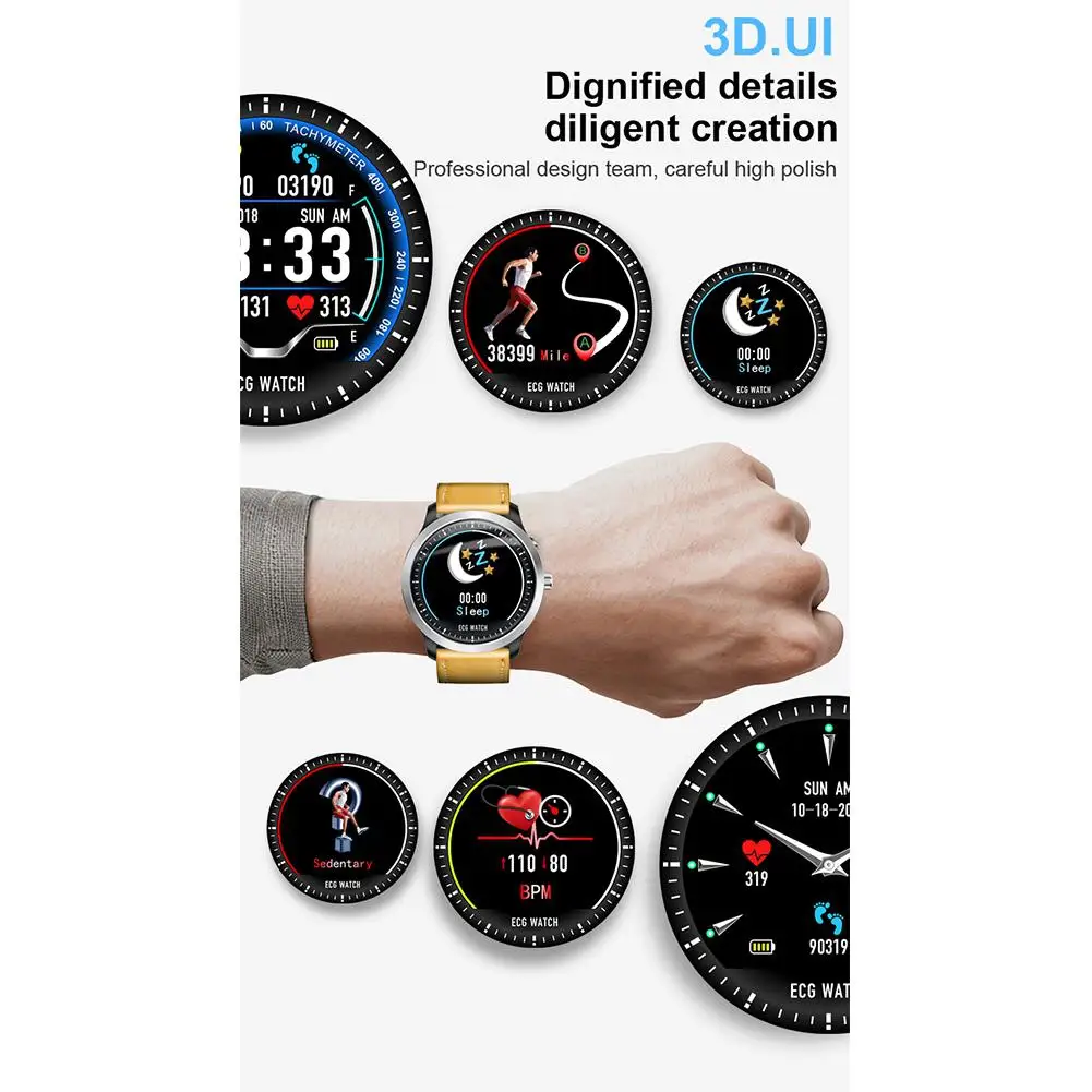 

DSstyles N58 Smart Watch Sports Bracelet PPG ECG HRV Report Heart Rate Blood Pressure Test Monitor Pedometer
