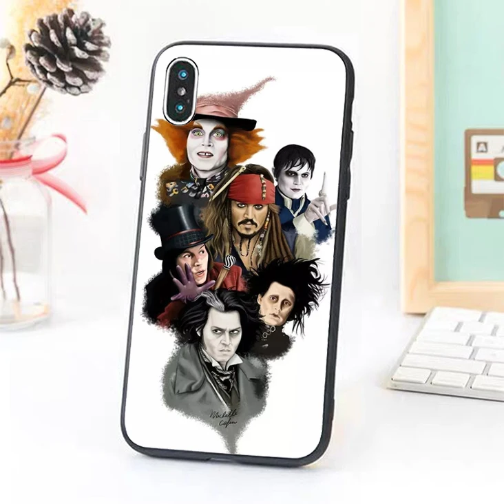 Bernandez 5 5S SE 6 6S TPU phone case cover for iPhone 7 8 plus X Xs Max XR Johnny Depp Faces Characters |